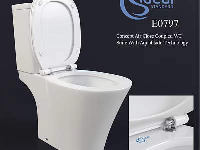 Modern Concept Air Close Coupled Toilet Suite With Aquablade Technology 3d model