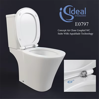 Modern Concept Air Close Coupled Toilet Suite With Aquablade Technology 3d model