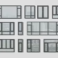 Various Modern Window Designs With Different Frame Styles And Glass Panels 3d model