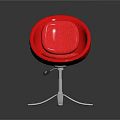 Playground Equipment Red Round Chair With Comfortable Cushion And Sturdy Metal Base