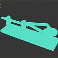 Wooden Industrial Equipment With Lever Mechanism And Gear Component On Base Structure