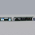 Modern Bus Station Shelter With Large Advertising Billboards And Surfing
