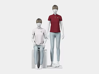lacoste Model Shoes Store Display Clothing Sportswear Female Model Fashion Clothes Clothing Window Fashion Polo 3d model