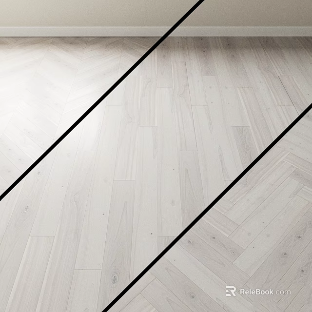Light Wood Flooring Components With Herringbone Pattern And Black Lines 3d model