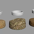 Three Transparent Ceramic Storage Jars With Silver Lids Filled With Grains And Spices
