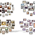 Modern Photo Wall Heart Photo Wall Combination 3d model