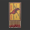 Open DODO BRAND Matchbox With Bird Design And Matches Red Tips 3d model