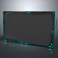 Modern Futuristic Tablet Display with Illuminated Blue Edges Functional Ports and Sleek Rectangular Frame 3d model