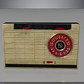 Vintage Electronic Radio With Wooden Texture Red Dial FM Function And Classic Design