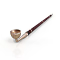 Classic Tobacco Pipe Household Item with Metal Bowl and Wooden Stem