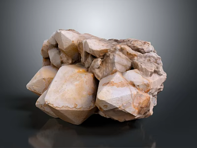 Natural Crystal Cluster With Rough Textured Surfaces And Shiny Mineral Formations 3d model