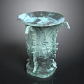 Ancient Bronze Living Utensil With Intricate Patterns And Unique Carved Design