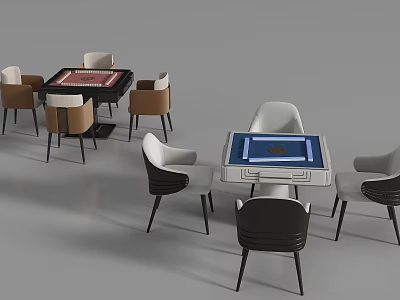 Modern Board Game Tables With Comfortable Chairs For Leisure Card Play Entertainment 3d model