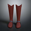 Comfortable Durable Red Long Boots With Adjustable Straps For Daily Wear