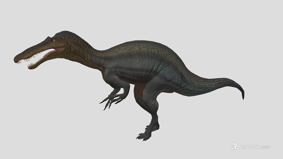 Detailed Realistic 3D Dinosaur Model With Open Mouth And Strong Limbs 3d model 