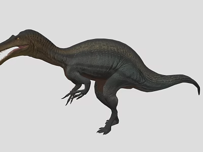 Detailed Realistic 3D Dinosaur Model With Open Mouth And Strong Limbs 3d model