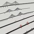 Various Bridge Structural Designs With Cable Stayed And Arch Features 3d model
