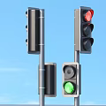 Two Black Traffic Light Toys For Daily Household Use With Red Green Lights
