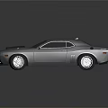 Gray Two Door Muscle Car With Sleek Design Hood Scoop And Reflective Surface