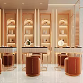 Modern Luxury Beauty Salon Interior With Marble Reception Desk Orange Chairs And White Staircase