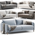 Fabric double sofa 3d model