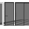 Modern Hinged Doors With Ribbed Glass In White Black For Interior Home Office Design