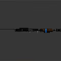 AK Style Assault Rifle With Wooden Stock Black Metal Components And Front Sight