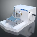 MICROM White Laboratory Microtome With Precision Sample Holder And Rotary Knob 3d model
