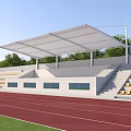 Modern White Tensile Sun Shade Canopy Designed For Outdoor Sports Stadium Grandstand Seating Area