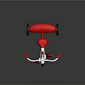 Red And White Children's Tricycle With Simple Design And Three Wheels