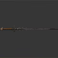 Curved Weapon Blade With Brown Decorative Handle And Metallic Sharp Edge Design