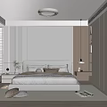 Modern Bedroom Interior Design With Comfortable Bed Built In Cabinets And Soft Lighting