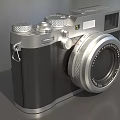 Vintage Digital Camera With Retro Classic Design And Metal Body Details