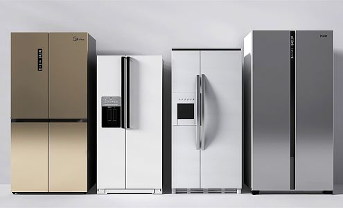 Modern refrigerator freezer double door refrigerator combination four door refrigerator smart refrigerator home appliance 3d model