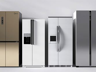 Modern refrigerator freezer double door refrigerator combination four door refrigerator smart refrigerator home appliance 3d model