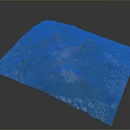 3D Mountainous Landscape Model With Green Vegetation Volcanic Crater And Blue Lakes