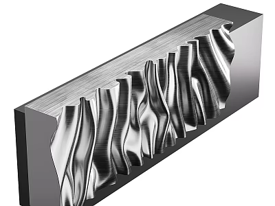 Modern Metal Reception Desk With Wavy Interior Design And Sleek Structural Details 3d model