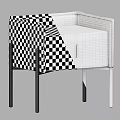 Modern Orange Leather Bedside Table With Drawer And Black Metal Legs