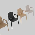 Wooden Dining Chair With Armrests Simple Modern Design For Dining Room