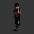 Hooded Archer Character With Red Tunic White Cloak Quiver Arm Guards And Outstretched Arms Standing Pose