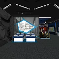 Emergency Safety Experience Area With Blue Display Cabinets And Safety Equipment