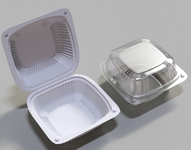 Disposable lunch box food box takeout box lunch box fruit box transparent box lunch box beautiful picture box 3d model