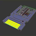 Blue Electronic Device Component With Yellow Part And CANTANI Label 3d model
