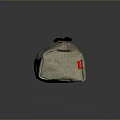 Light Gray Fabric Pencil Case With Zipper Closure Black Pull And Red Accent