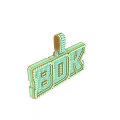 Luxury Diamond Encrusted Pendant With BOK Letter Design And Rose Gold Accents