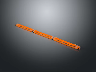 Orange Train Track Model With Long Railway Design And Smooth Surface 3d model
