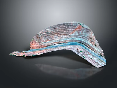 Abstract Modern Sculpture With Layered Colorful Textures And Curved Vibrant Design 3d model