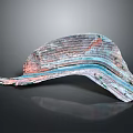 Abstract Modern Sculpture With Layered Colorful Textures And Curved Vibrant Design