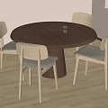 Log Middle Style Dining Table and Chair Combination 3d model