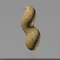Whole Natural Peanut Pod with Rough Surface Texture Isolated on Dark Background and Clear Reflection